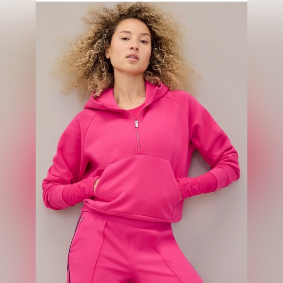 NWT Athleta 2X Easy Fleece 1/2 Zip Hoodie - Picture 2 of 12